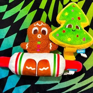 ✨🆕BN!Bark Box‎ Christmas Edition!Sugar Cookie & Gingerbread Man Toys!BRAND NEW!